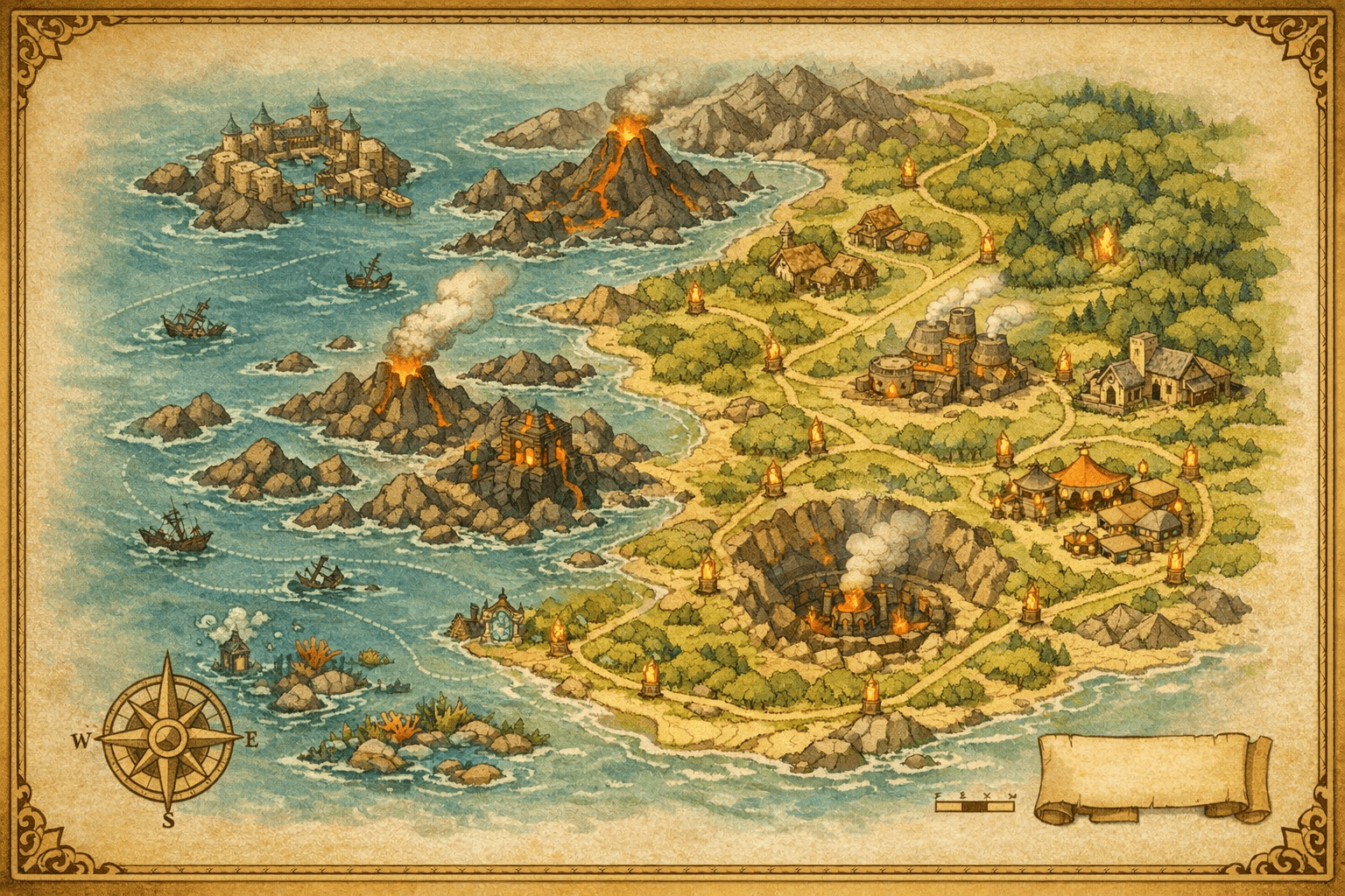 A fantasy region map