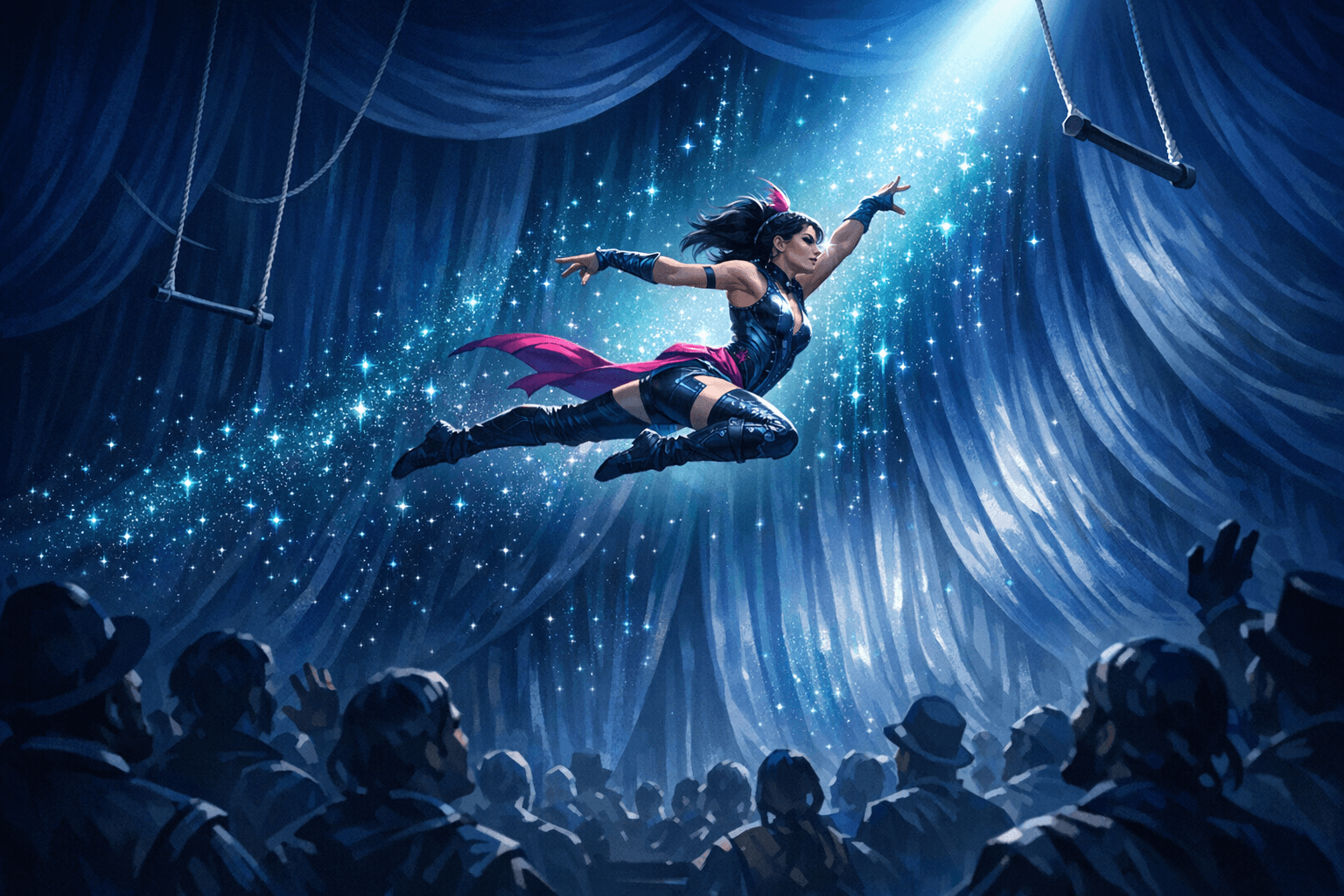 A cinematic adventure scene